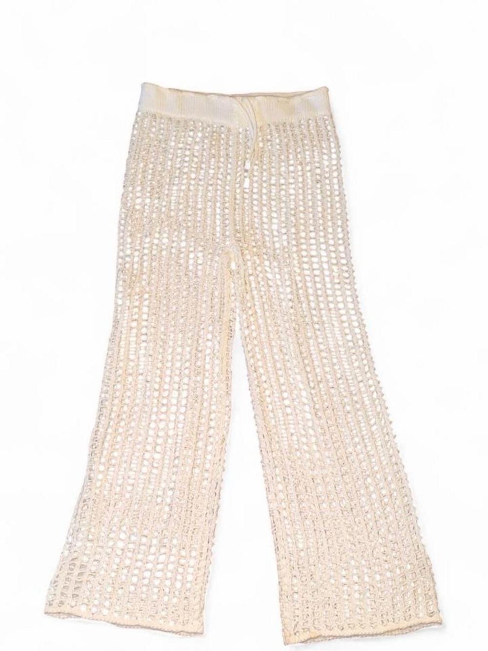 Manfinity Cream Crochet Wide-Leg Pants